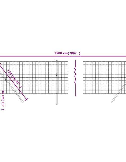 Încărcați imaginea în vizualizatorul Galerie, Gard plasă de sârmă, verde, 0,8x25 m, oțel galvanizat Lando - Lando
