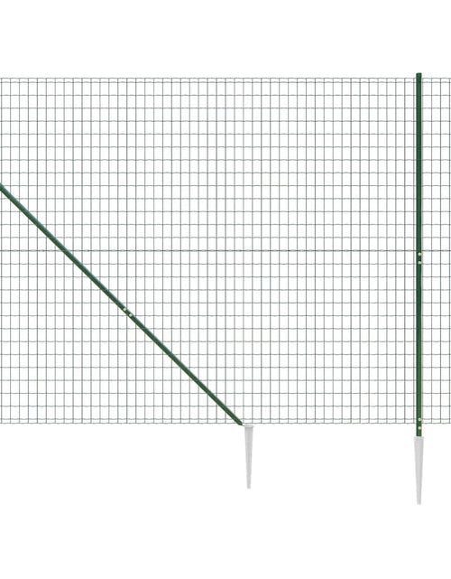 Загрузите изображение в средство просмотра галереи, Gard plasă de sârmă cu țăruși de fixare, verde, 1,6x25 m Lando - Lando
