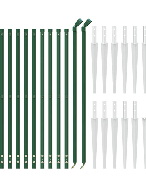 Загрузите изображение в средство просмотра галереи, Gard plasă de sârmă cu țăruși de fixare, verde, 1,1x25 m Lando - Lando
