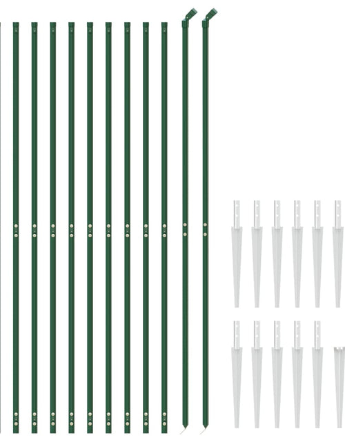 Încărcați imaginea în vizualizatorul Galerie, Gard plasă de sârmă cu țăruși de fixare, verde, 1,4x25 m Lando - Lando
