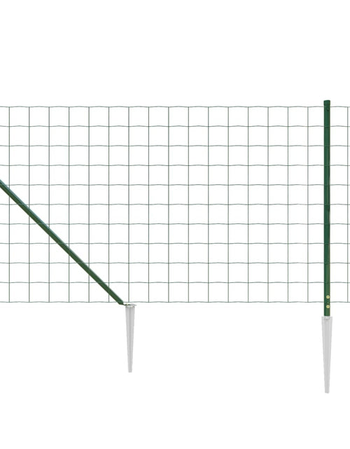 Загрузите изображение в средство просмотра галереи, Gard plasă de sârmă cu țăruși de fixare, verde, 0,8x25 m
