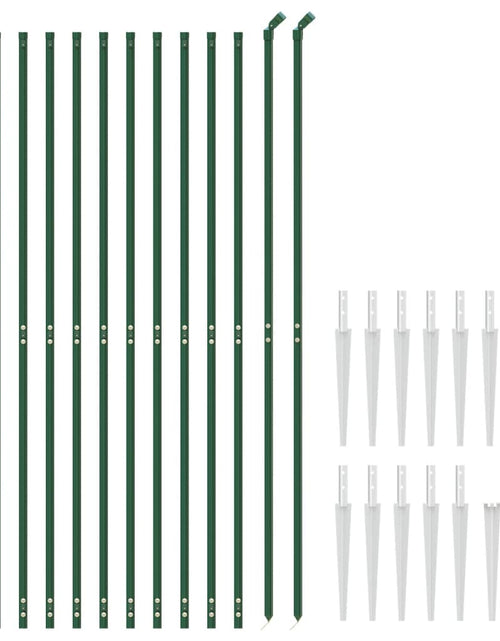 Încărcați imaginea în vizualizatorul Galerie, Gard plasă de sârmă cu țăruși de fixare, verde, 1,8x25 m Lando - Lando
