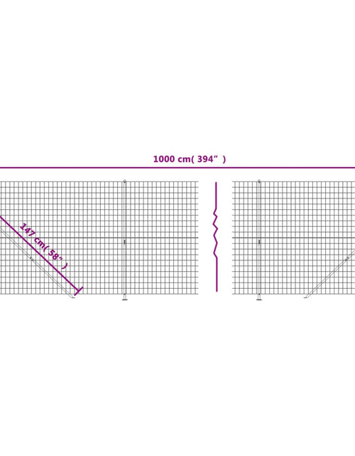 Încărcați imaginea în vizualizatorul Galerie, Gard plasă de sârmă cu bordură, verde, 1,4x10 m Lando - Lando
