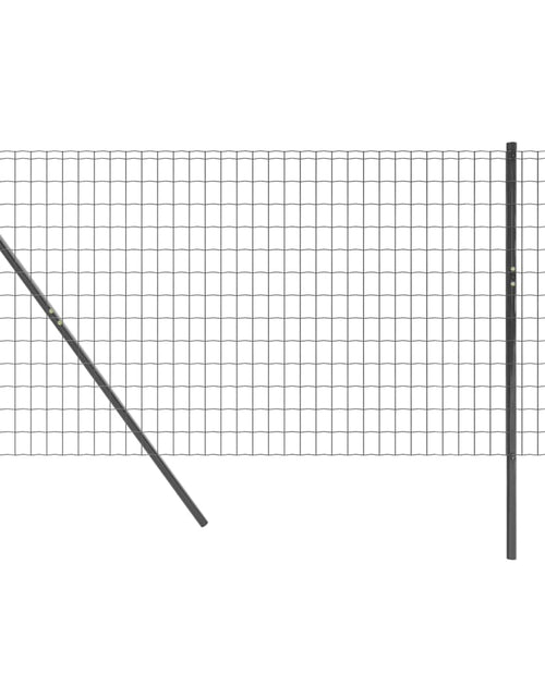 Загрузите изображение в средство просмотра галереи, Gard plasă de sârmă, antracit, 0,8x25 m, oțel galvanizat Lando - Lando
