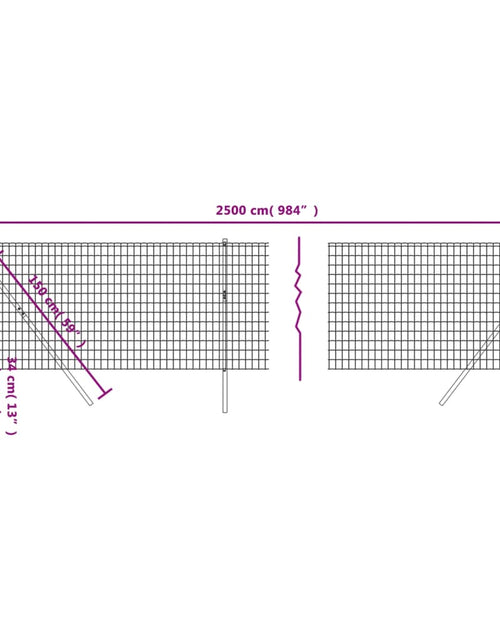 Încărcați imaginea în vizualizatorul Galerie, Gard plasă de sârmă, antracit, 1,1x25 m, oțel galvanizat Lando - Lando
