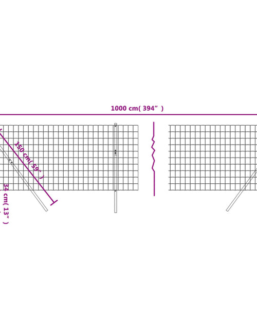 Загрузите изображение в средство просмотра галереи, Gard plasă de sârmă, antracit, 1,1x10 m, oțel galvanizat Lando - Lando
