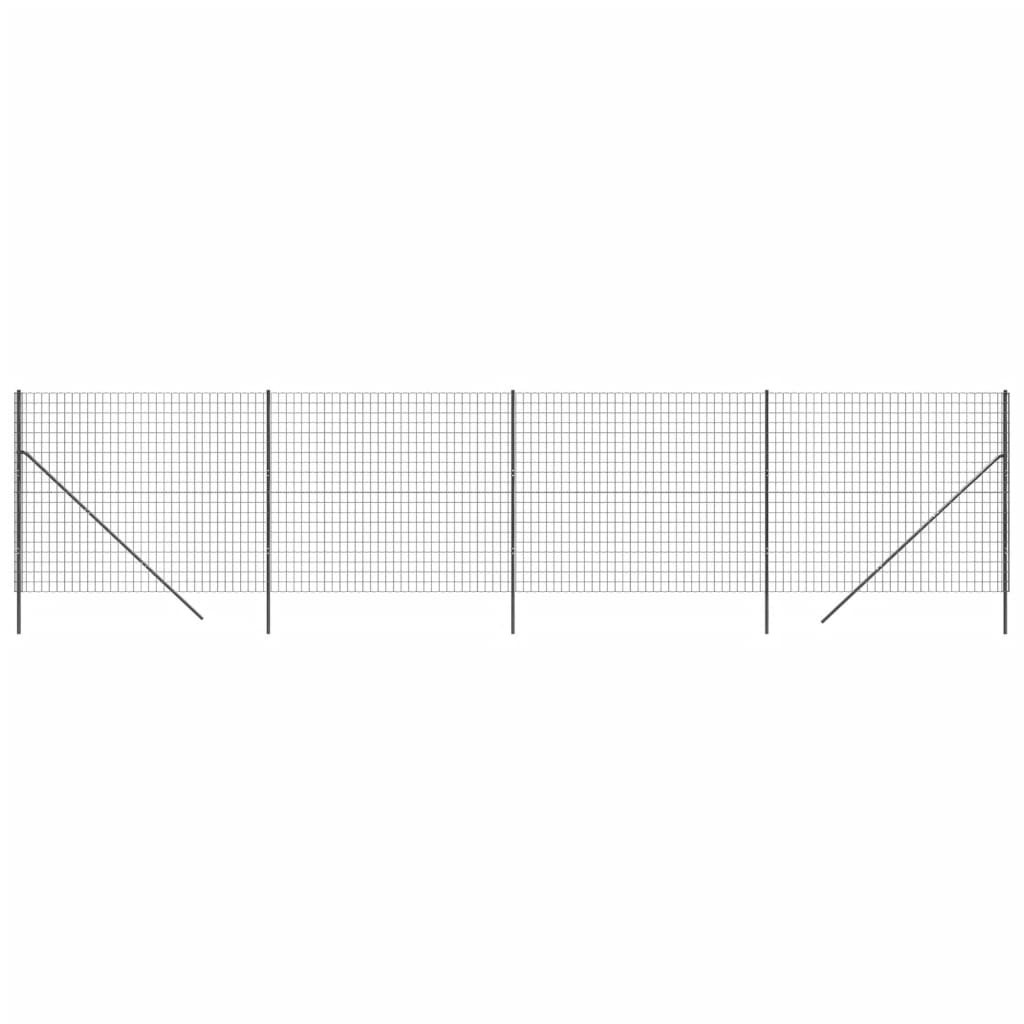 Gard plasă de sârmă, antracit, 2x10 m, oțel galvanizat Lando - Lando
