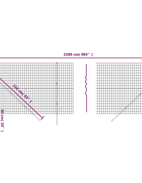 Încărcați imaginea în vizualizatorul Galerie, Gard plasă de sârmă, antracit, 1,6x25 m, oțel galvanizat Lando - Lando

