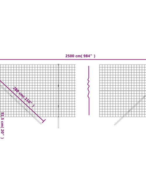 Încărcați imaginea în vizualizatorul Galerie, Gard plasă de sârmă, antracit, 2,2x25 m, oțel galvanizat Lando - Lando
