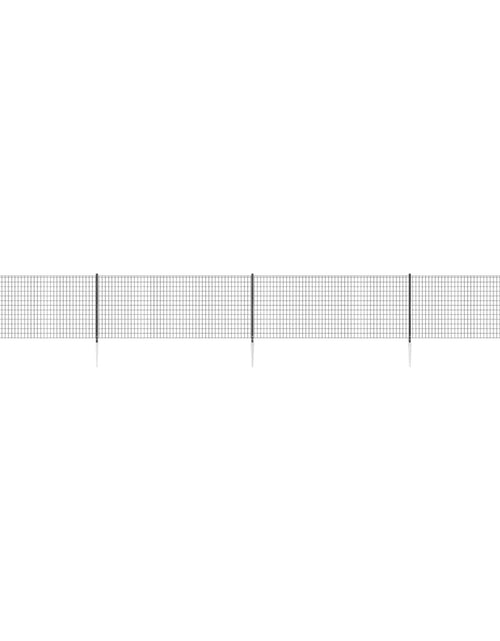 Încărcați imaginea în vizualizatorul Galerie, Gard plasă de sârmă cu țăruși de fixare, antracit, 1,1x10 m Lando - Lando
