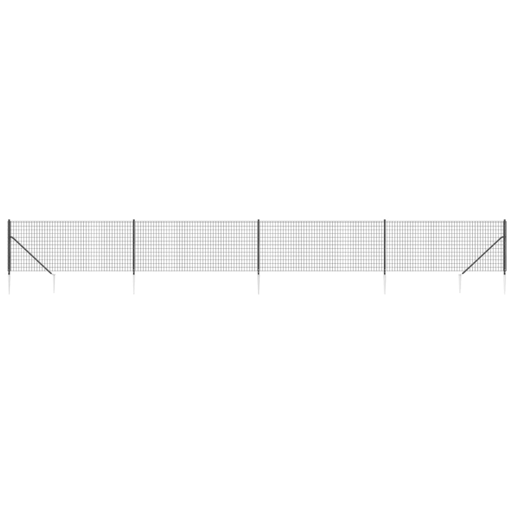 Gard plasă de sârmă cu țăruși de fixare, antracit, 1,1x10 m Lando - Lando
