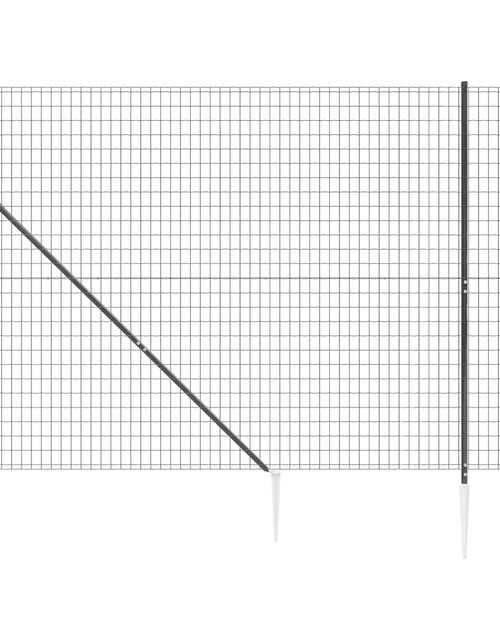 Încărcați imaginea în vizualizatorul Galerie, Gard plasă de sârmă cu țăruși de fixare, antracit, 1,4x25 m Lando - Lando
