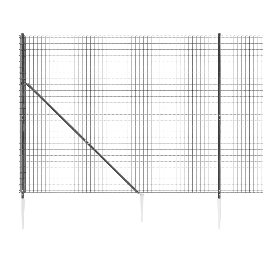 Gard plasă de sârmă cu țăruși de fixare, antracit, 2,2x25 m Lando - Lando