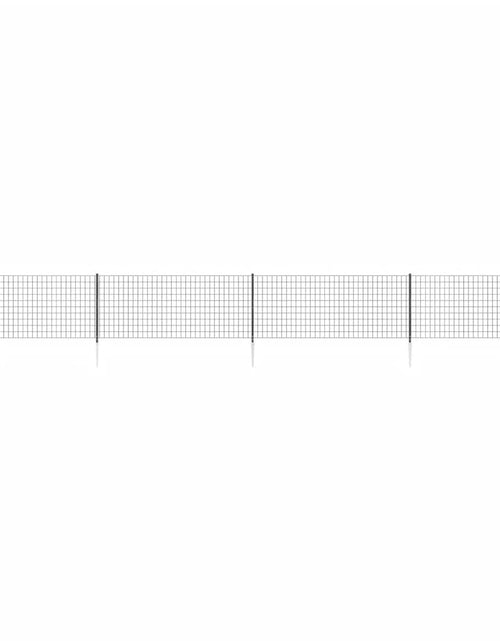Загрузите изображение в средство просмотра галереи, Gard plasă de sârmă cu țăruși de fixare, antracit, 1x10 m Lando - Lando
