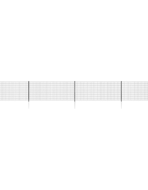 Загрузите изображение в средство просмотра галереи, Gard plasă de sârmă cu țăruși de fixare, antracit, 1,1x10 m Lando - Lando
