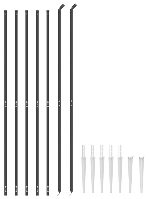 Încărcați imaginea în vizualizatorul Galerie, Gard plasă de sârmă cu țăruși de fixare, antracit, 1,8x10 m Lando - Lando
