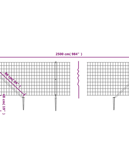 Încărcați imaginea în vizualizatorul Galerie, Gard plasă de sârmă cu țăruși de fixare, antracit, 0,8x25 m Lando - Lando
