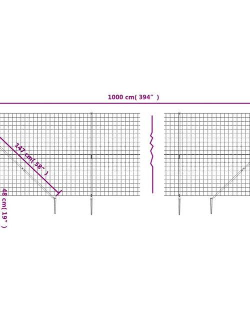Încărcați imaginea în vizualizatorul Galerie, Gard plasă de sârmă cu țăruși de fixare, antracit, 1,4x10 m Lando - Lando
