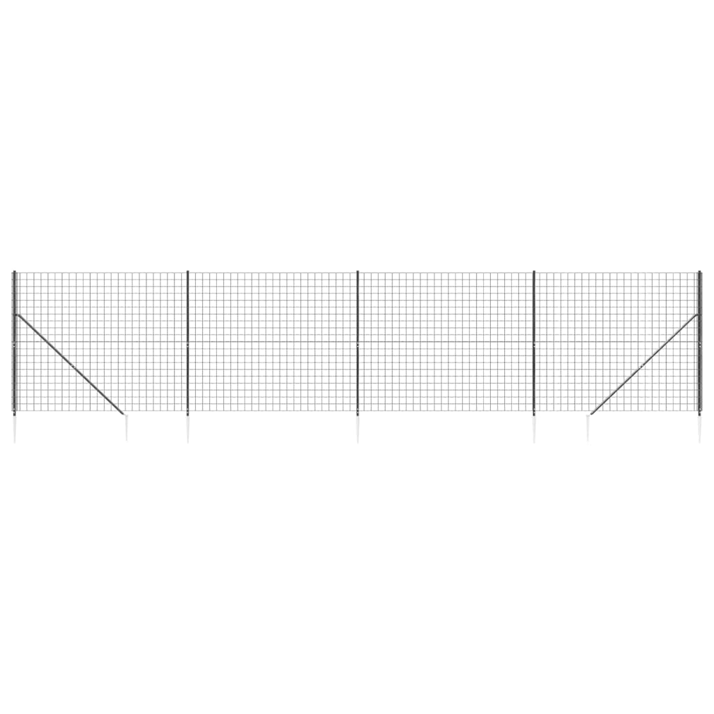 Gard plasă de sârmă cu țăruși de fixare, antracit, 2,2x10 m Lando - Lando