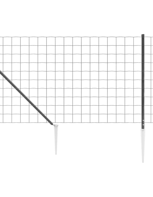 Загрузите изображение в средство просмотра галереи, Gard plasă de sârmă cu țăruși de fixare, antracit, 1,1x25 m Lando - Lando
