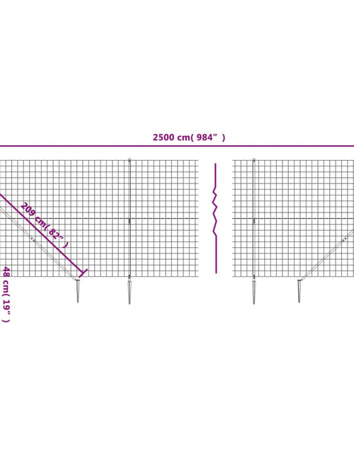 Încărcați imaginea în vizualizatorul Galerie, Gard plasă de sârmă cu țăruși de fixare, antracit, 2,2x25 m Lando - Lando

