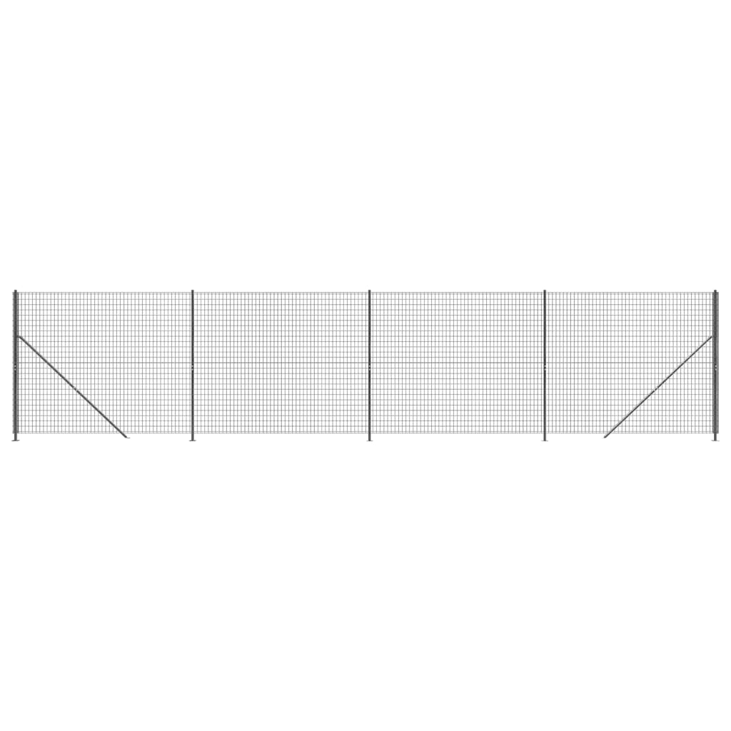 Gard plasă de sârmă cu bordură, antracit, 2,2x10 m - Lando