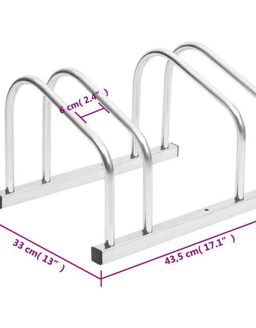 Загрузите изображение в средство просмотра галереи, Suport de biciclete, pentru 2 biciclete, oțel galvanizat - Lando
