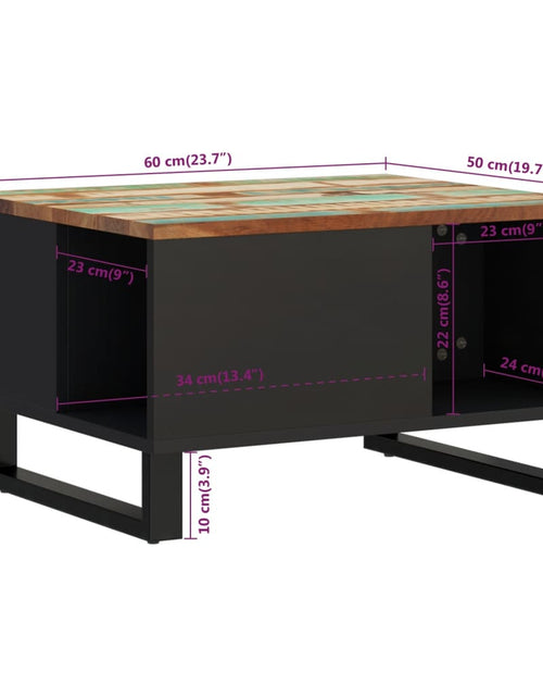 Загрузите изображение в средство просмотра галереи, Măsuță de cafea, 60x50x35 cm, lemn masiv recuperat Lando - Lando

