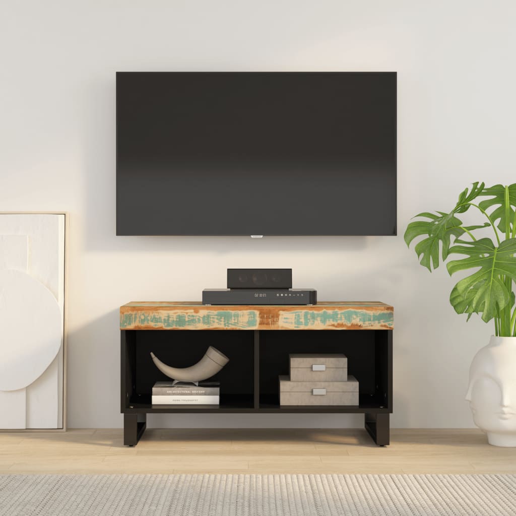 Comodă TV, 85x33x43,5 cm, lemn masiv reciclat - Lando
