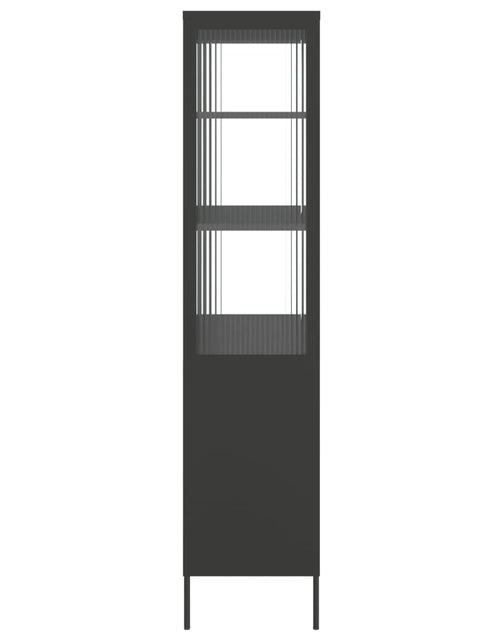Загрузите изображение в средство просмотра галереи, Dulap înalt, negru, 90x40x180 cm, sticlă și oțel - Lando

