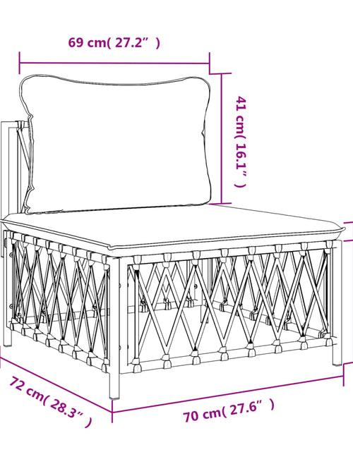 Загрузите изображение в средство просмотра галереи, Canapea de mijloc grădină cu perne antracit, material țesut - Lando
