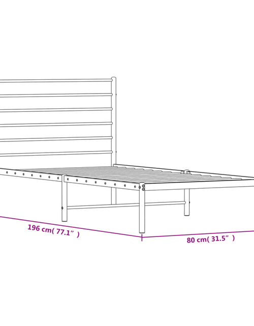 Загрузите изображение в средство просмотра галереи, Cadru de pat metalic cu tăblie, negru, 75x190 cm - Lando
