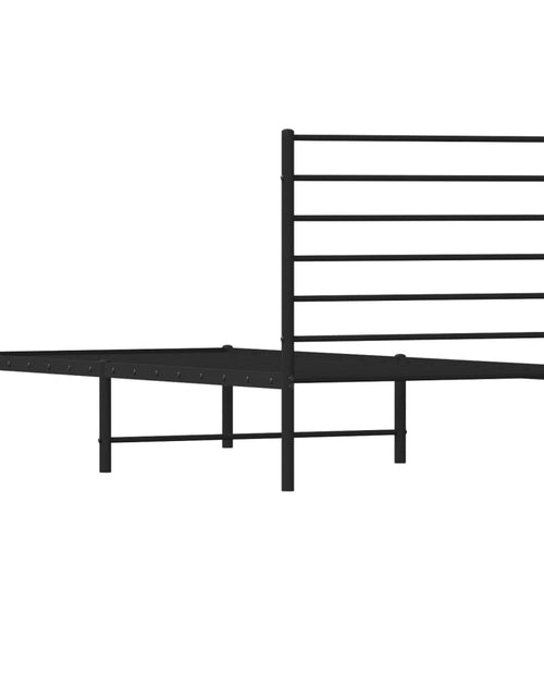 Загрузите изображение в средство просмотра галереи, Cadru de pat metalic cu tăblie, negru, 80x200 cm - Lando
