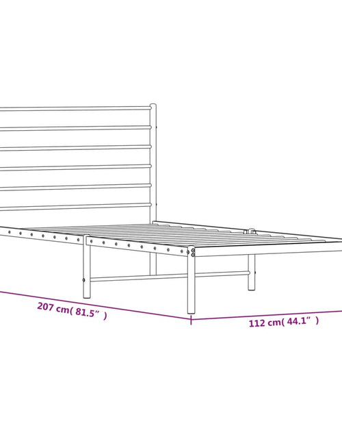 Загрузите изображение в средство просмотра галереи, Cadru de pat din metal cu tăblie, negru, 107x203 cm - Lando
