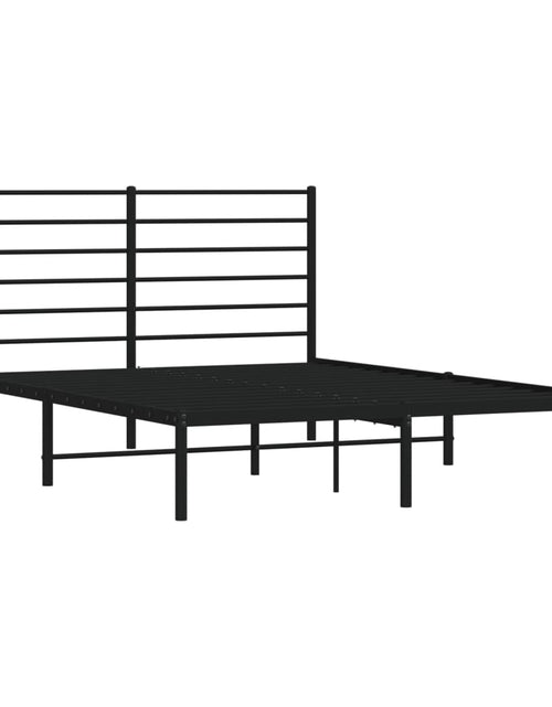 Încărcați imaginea în vizualizatorul Galerie, Cadru de pat metalic cu tăblie, negru, 150x200 cm - Lando
