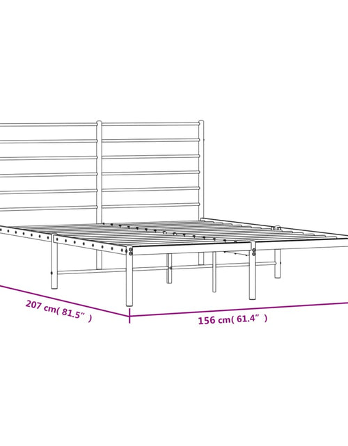 Încărcați imaginea în vizualizatorul Galerie, Cadru de pat metalic cu tăblie, negru, 150x200 cm - Lando
