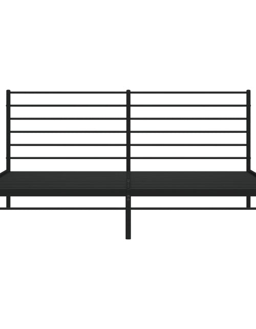 Загрузите изображение в средство просмотра галереи, Cadru de pat metalic cu tăblie, negru, 180x200 cm - Lando
