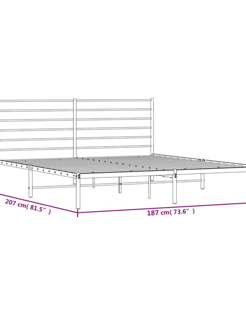 Încărcați imaginea în vizualizatorul Galerie, Cadru de pat metalic cu tăblie, negru, 180x200 cm - Lando
