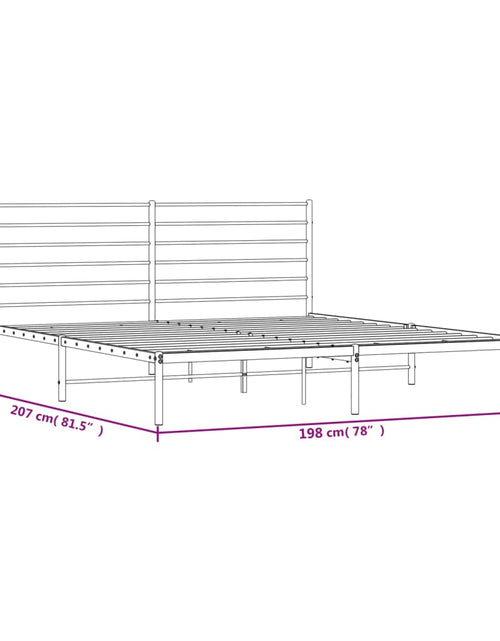 Загрузите изображение в средство просмотра галереи, Cadru de pat metalic cu tăblie, negru, 193x203 cm - Lando
