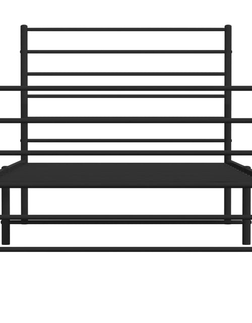 Загрузите изображение в средство просмотра галереи, Cadru pat metalic cu tăblii de cap/picioare, negru, 90x200 cm - Lando
