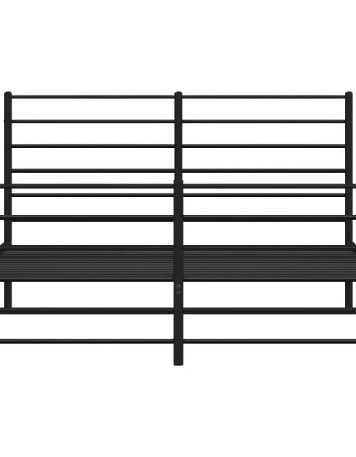 Загрузите изображение в средство просмотра галереи, Cadru pat metalic cu tăblie de cap/picioare, negru, 140x190 cm - Lando
