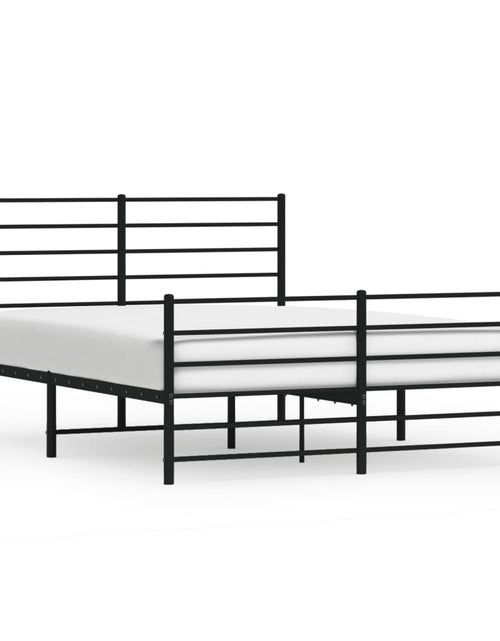 Încărcați imaginea în vizualizatorul Galerie, Cadru pat metalic cu tăblie de cap/picioare, negru, 140x200 cm - Lando
