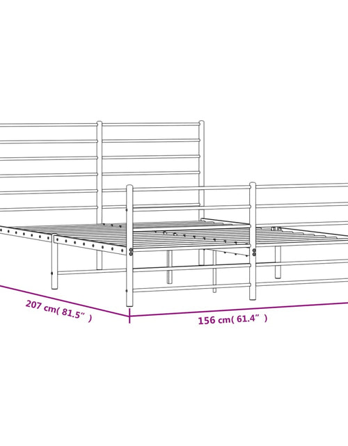 Încărcați imaginea în vizualizatorul Galerie, Cadru pat metalic cu tăblie de cap/picioare, negru, 150x200 cm - Lando
