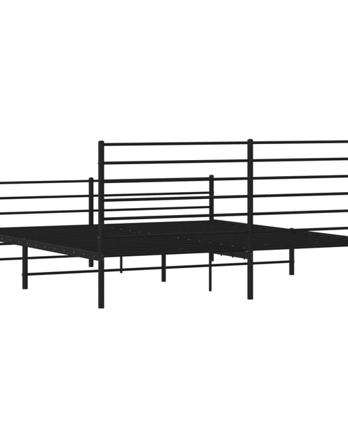 Загрузите изображение в средство просмотра галереи, Cadru pat metalic cu tăblie de cap/picioare, negru, 180x200 cm - Lando
