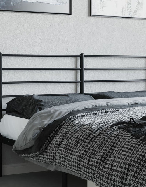 Încărcați imaginea în vizualizatorul Galerie, Tăblie de pat metalică, negru, 140 cm - Lando
