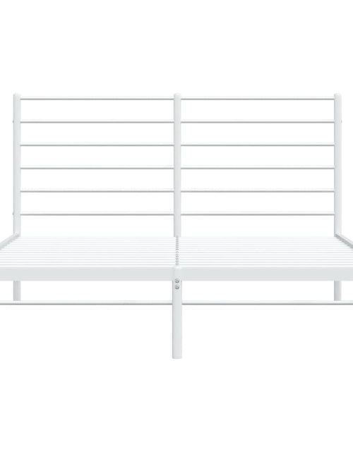 Загрузите изображение в средство просмотра галереи, Cadru de pat metalic cu tăblie, alb, 160x200 cm - Lando
