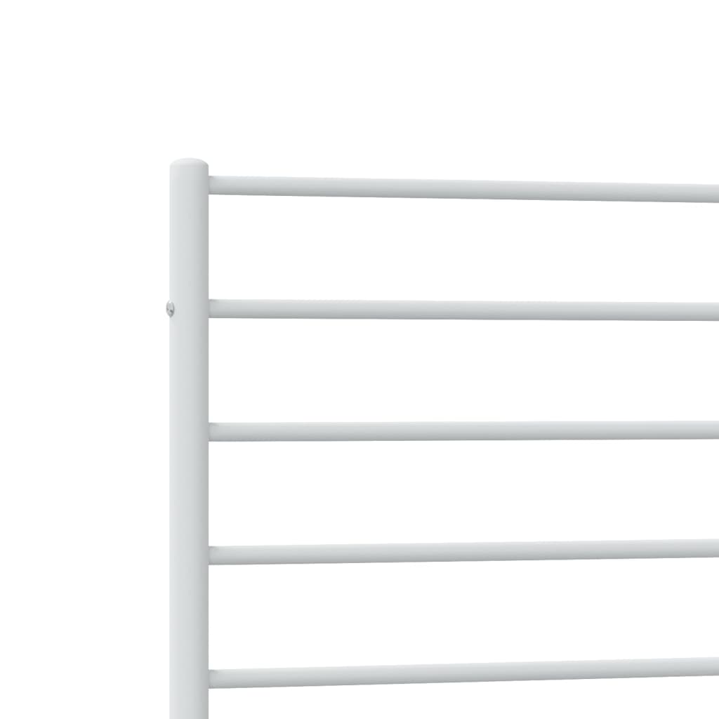 Cadru de pat metalic cu tăblie de cap/picioare, alb, 100x190 cm - Lando