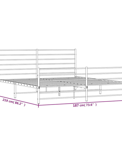 Încărcați imaginea în vizualizatorul Galerie, Cadru de pat metalic cu tăblie de cap/picioare, alb, 183x213 cm - Lando
