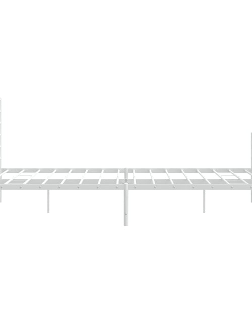 Загрузите изображение в средство просмотра галереи, Cadru de pat metalic cu tăblie de cap/picioare, alb, 193x203 cm - Lando
