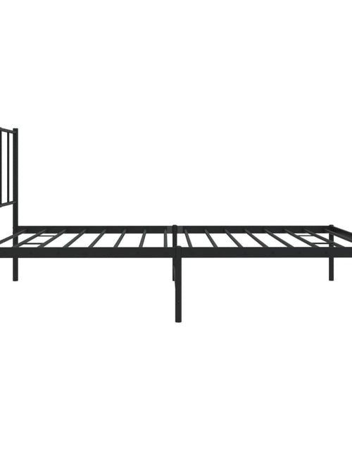 Încărcați imaginea în vizualizatorul Galerie, Cadru de pat metalic cu tăblie, negru, 100x190 cm - Lando
